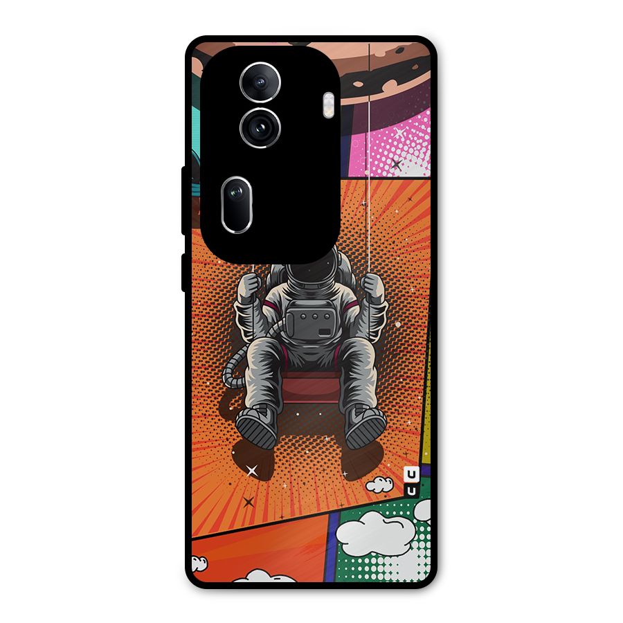 Cool Astraunaut Comic Swing Metal Back Case for Oppo Reno11 Pro 5G