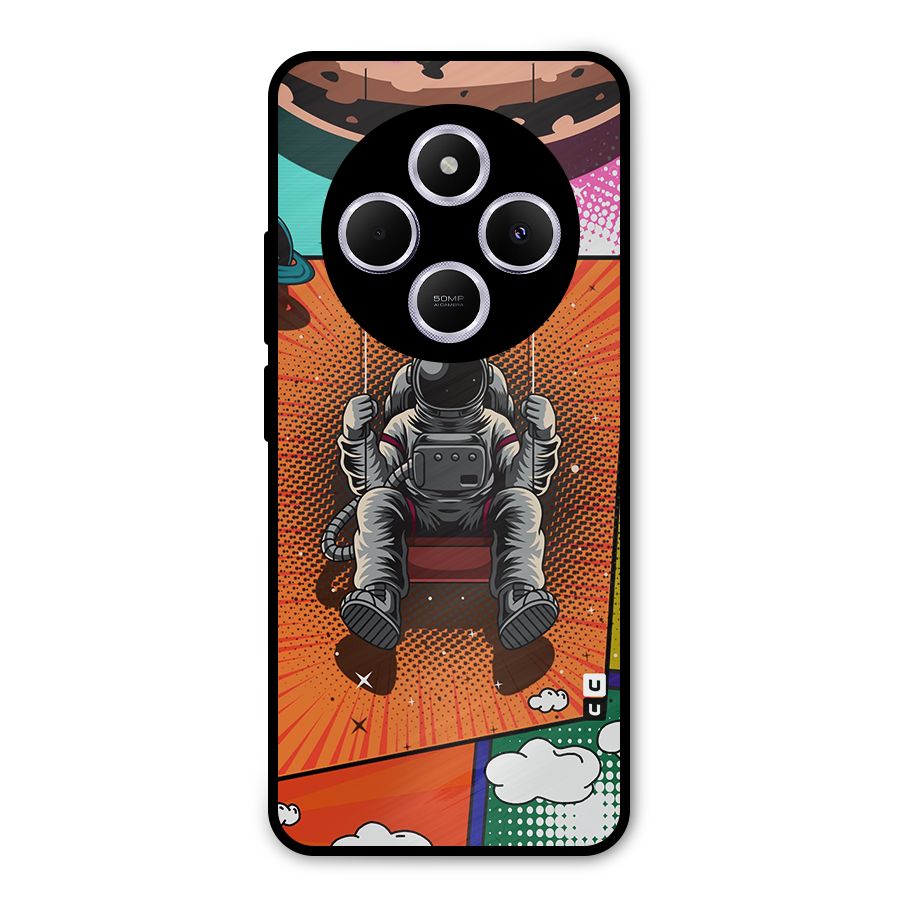 Cool Astraunaut Comic Swing Metal Back Case for Poco C75 5G