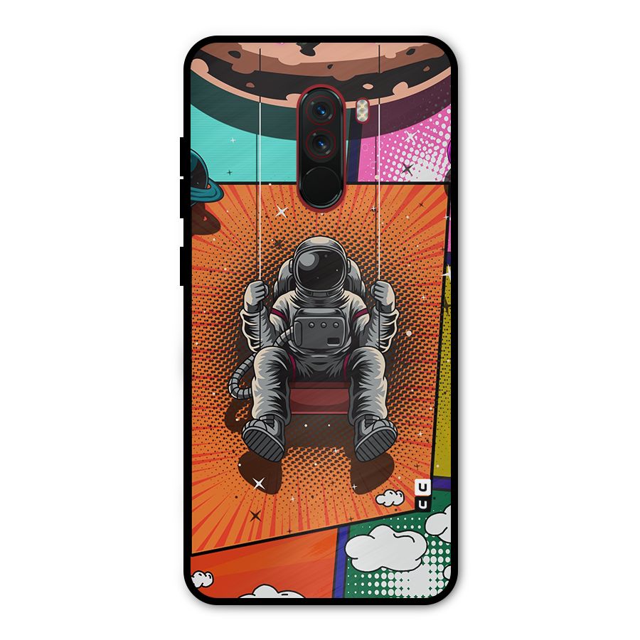 Cool Astraunaut Comic Swing Metal Back Case for Poco F1
