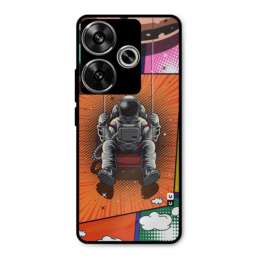 Cool Astraunaut Comic Swing Metal Back Case for Poco F6