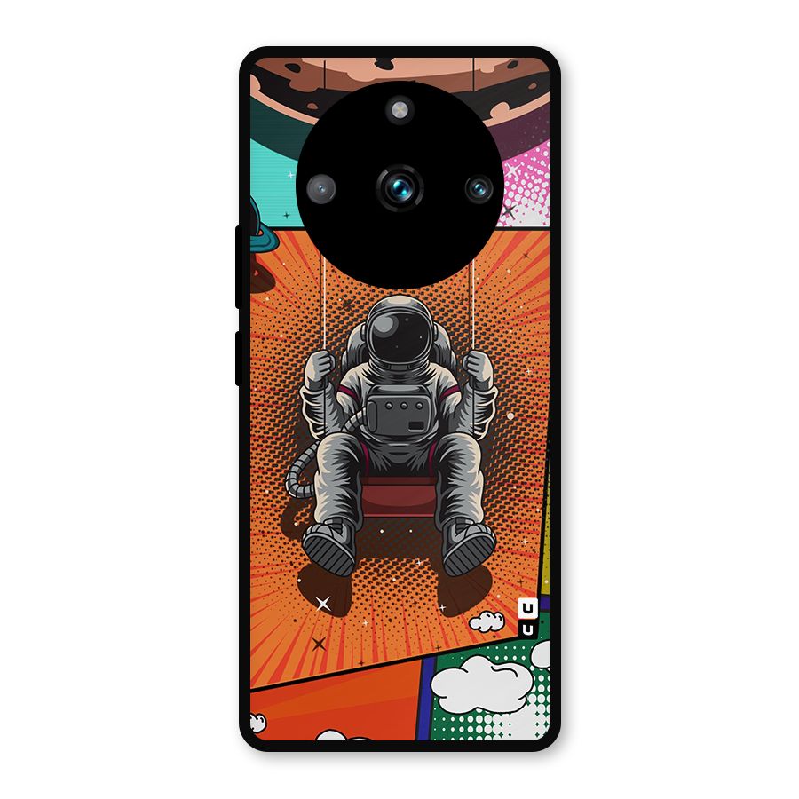 Cool Astraunaut Comic Swing Metal Back Case for Realme 11 Pro Plus