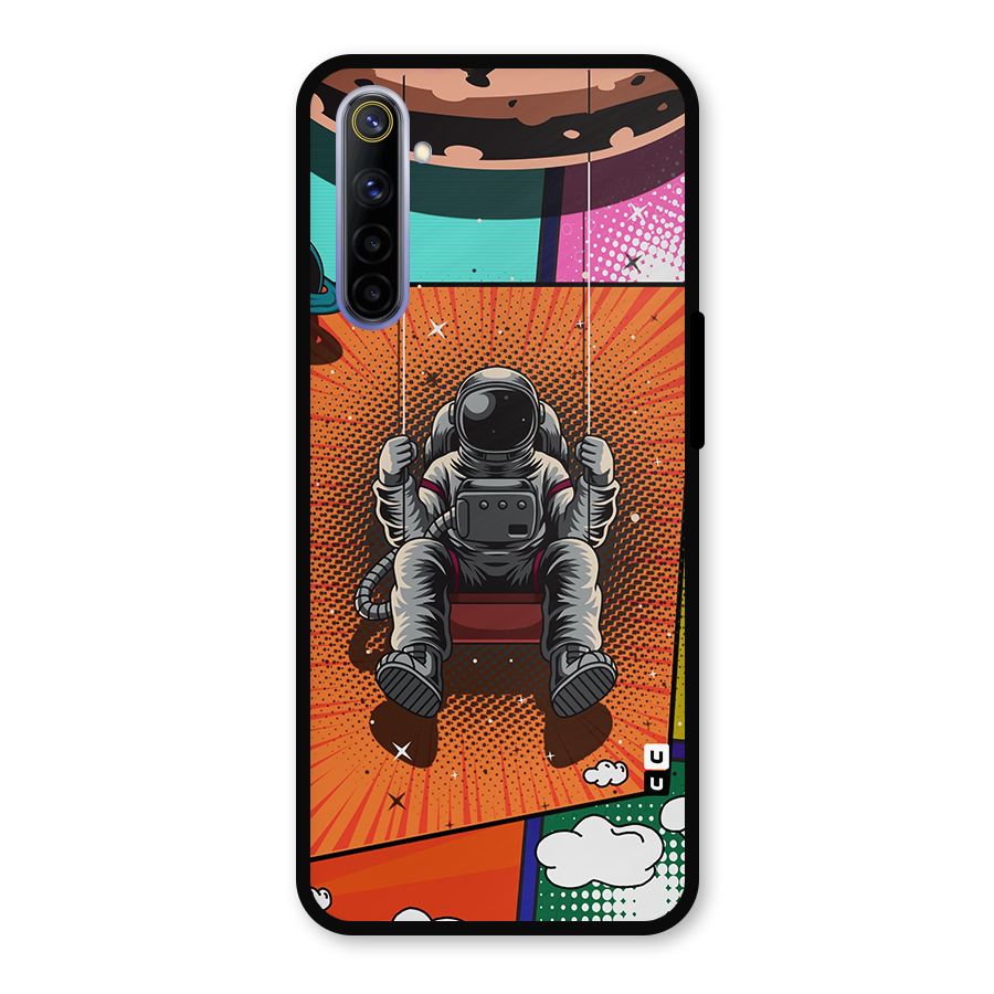 Cool Astraunaut Comic Swing Metal Back Case for Realme 6