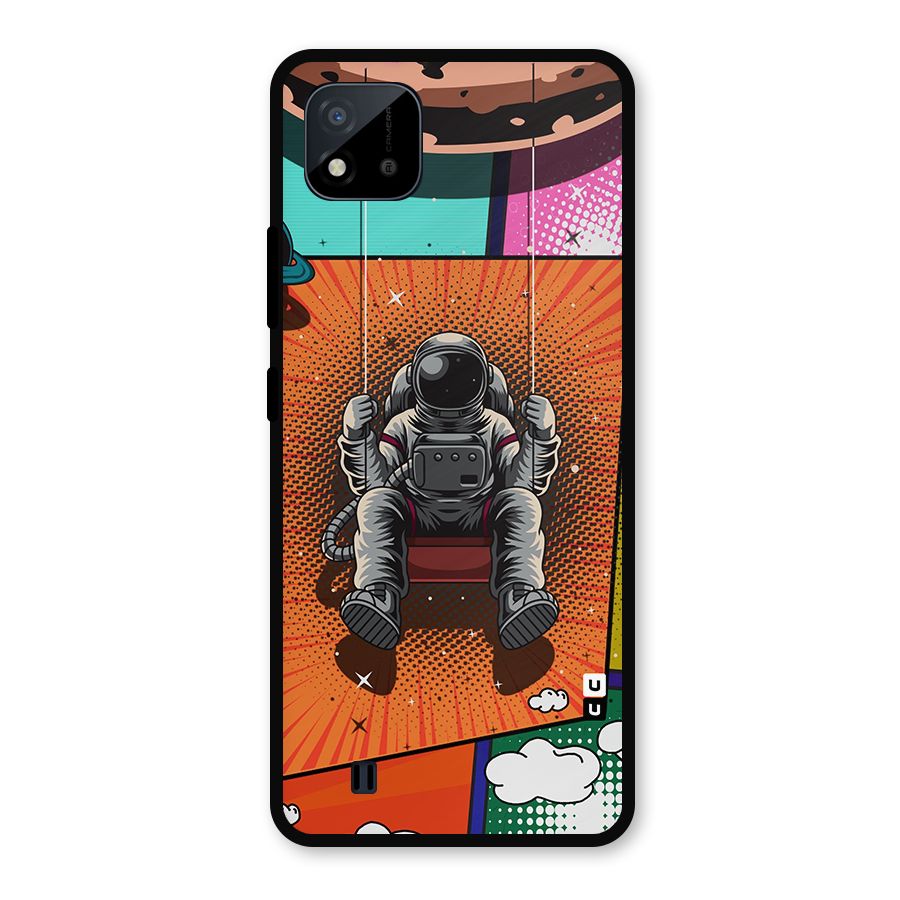 Cool Astraunaut Comic Swing Metal Back Case for Realme C11 2021