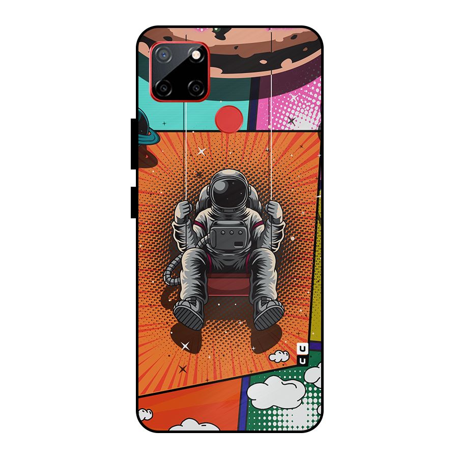 Cool Astraunaut Comic Swing Metal Back Case for Realme C12