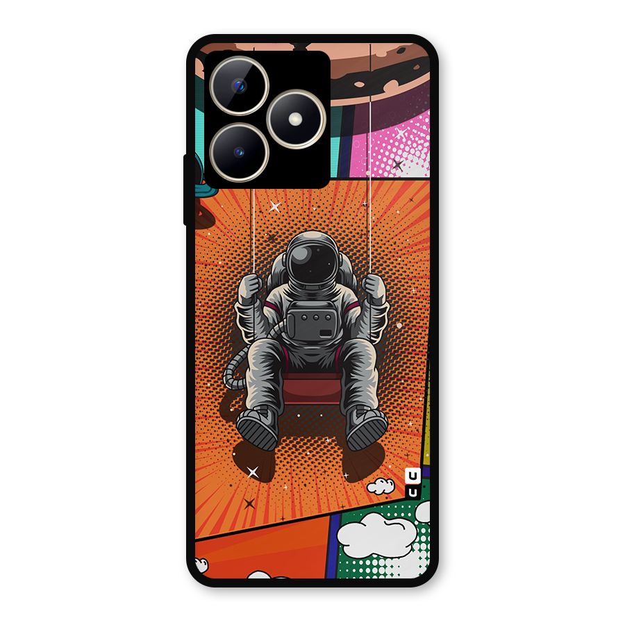 Cool Astraunaut Comic Swing Metal Back Case for Realme C53