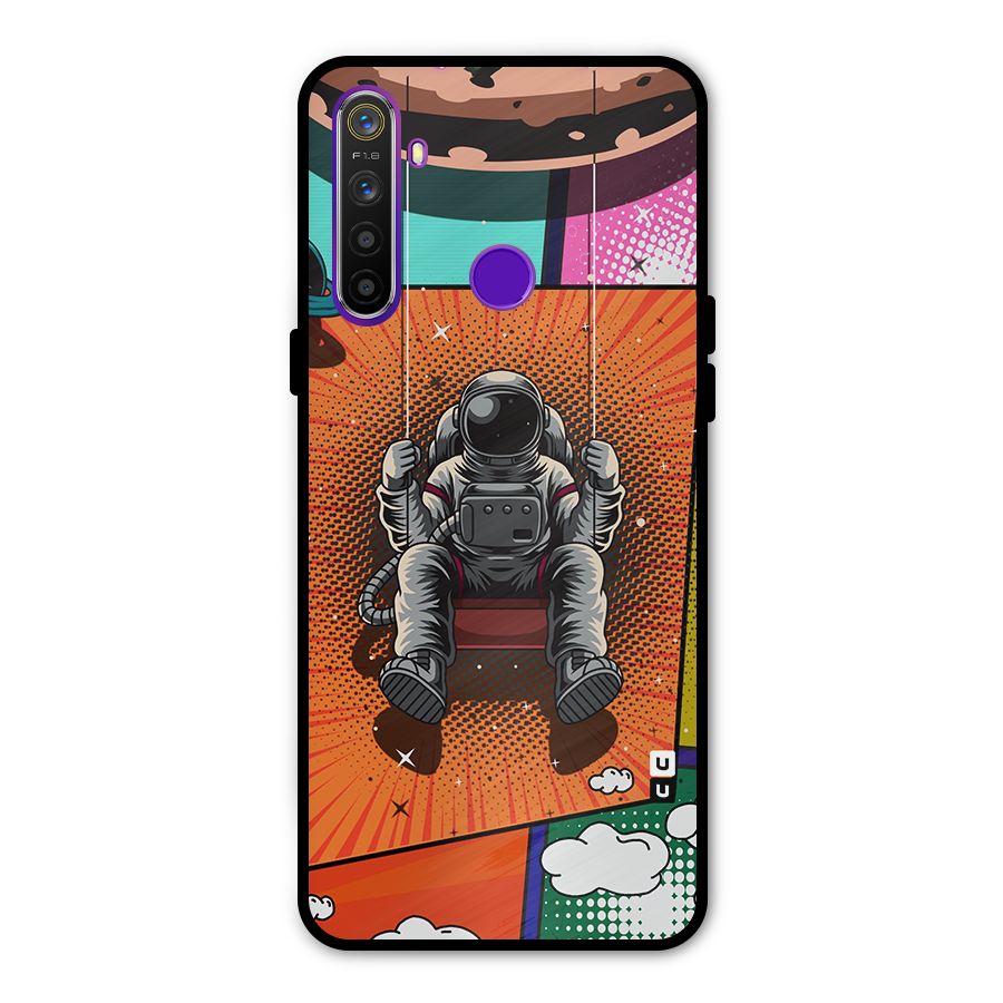 Cool Astraunaut Comic Swing Metal Back Case for Realme Narzo 10