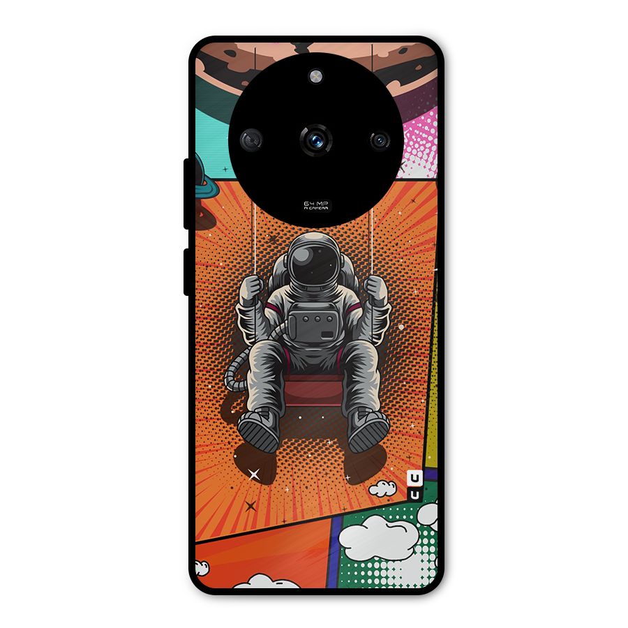 Cool Astraunaut Comic Swing Metal Back Case for Realme Narzo 60 5G