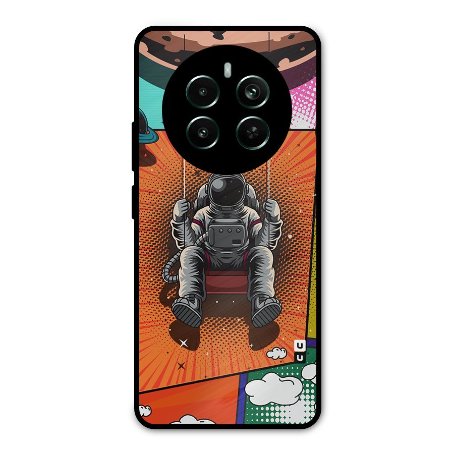 Cool Astraunaut Comic Swing Metal Back Case for Realme Narzo 70 Pro