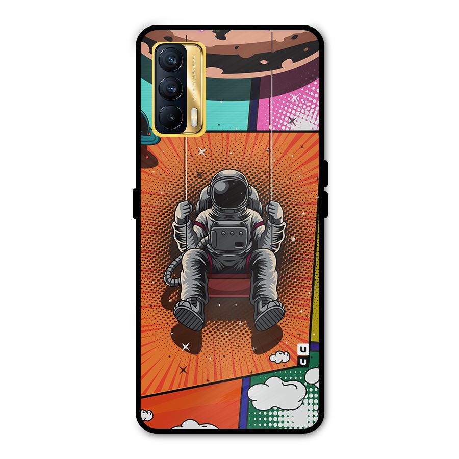 Cool Astraunaut Comic Swing Metal Back Case for Realme X7