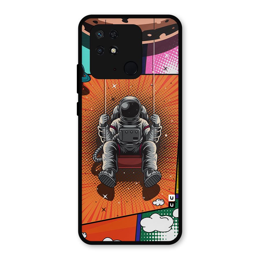 Cool Astraunaut Comic Swing Metal Back Case for Redmi 10