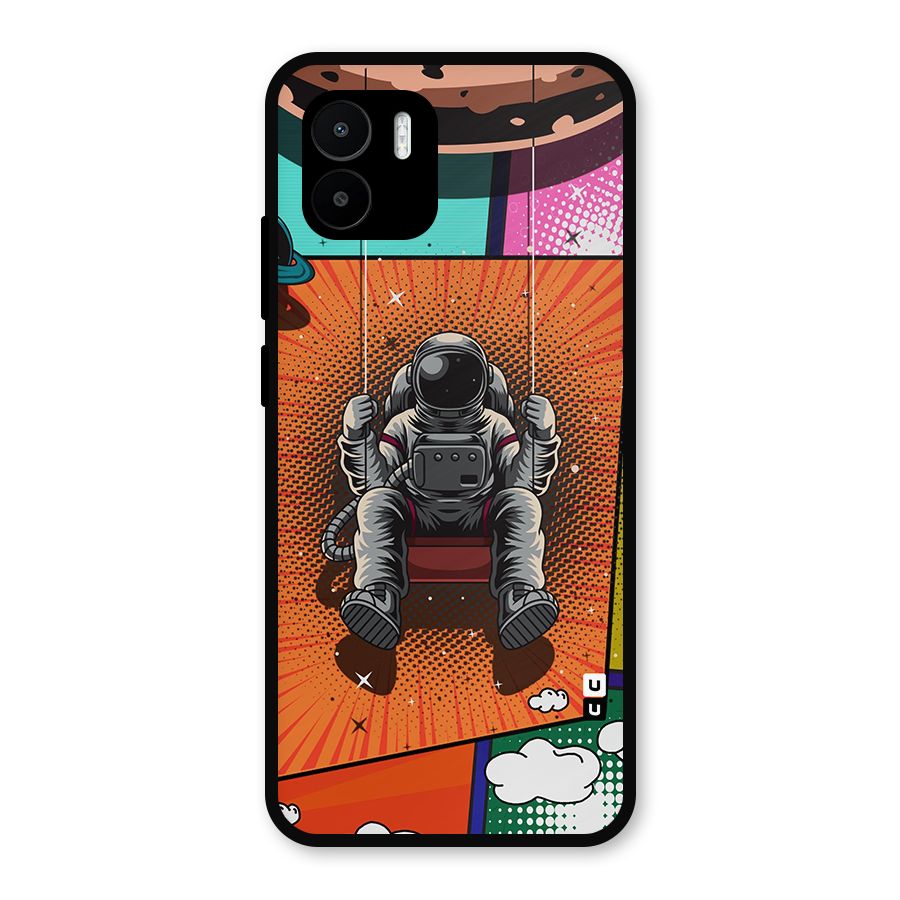 Cool Astraunaut Comic Swing Metal Back Case for Redmi A1