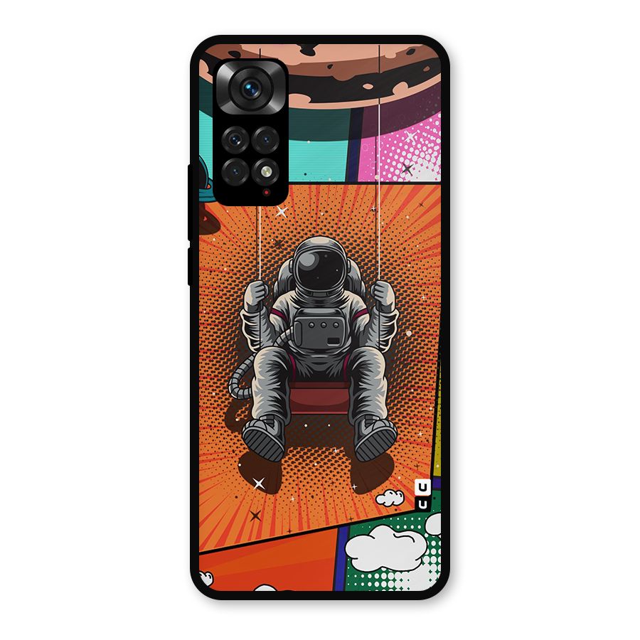 Cool Astraunaut Comic Swing Metal Back Case for Redmi Note 11s