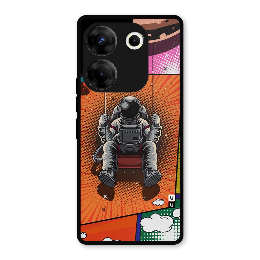 Cool Astraunaut Comic Swing Metal Back Case for Tecno Camon 20