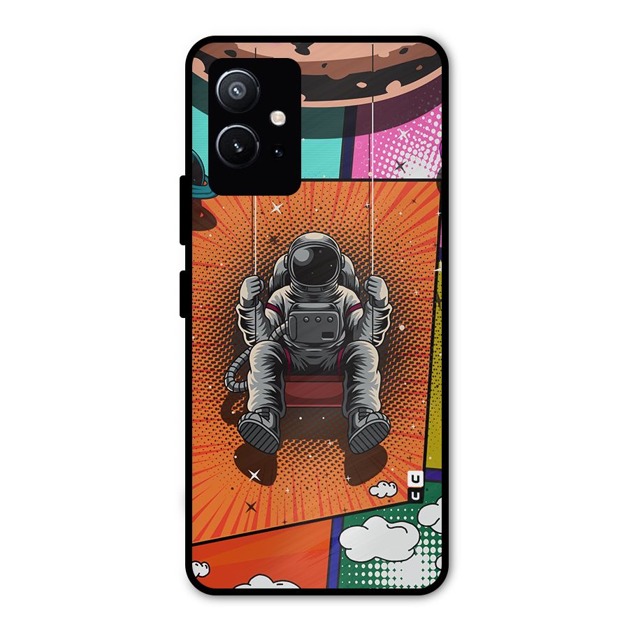 Cool Astraunaut Comic Swing Metal Back Case for Vivo T1 5G