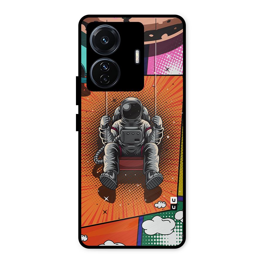 Cool Astraunaut Comic Swing Metal Back Case for Vivo T1 Pro