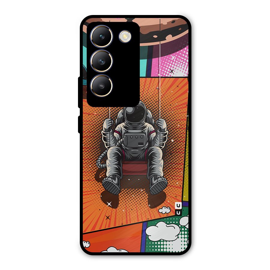 Cool Astraunaut Comic Swing Metal Back Case for Vivo T3 5G