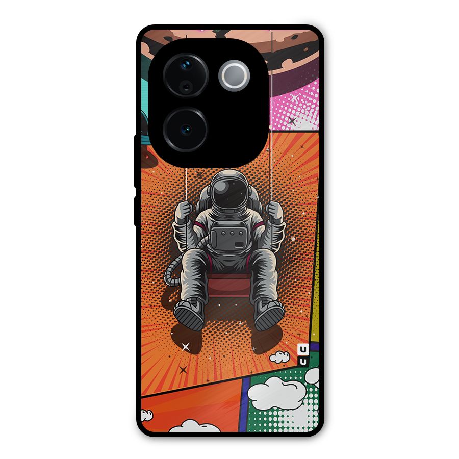 Cool Astraunaut Comic Swing Metal Back Case for Vivo T3 Pro