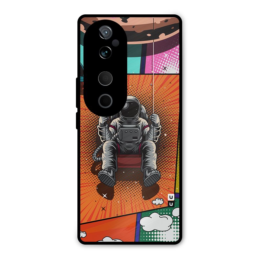 Cool Astraunaut Comic Swing Metal Back Case for Vivo T3 Ultra