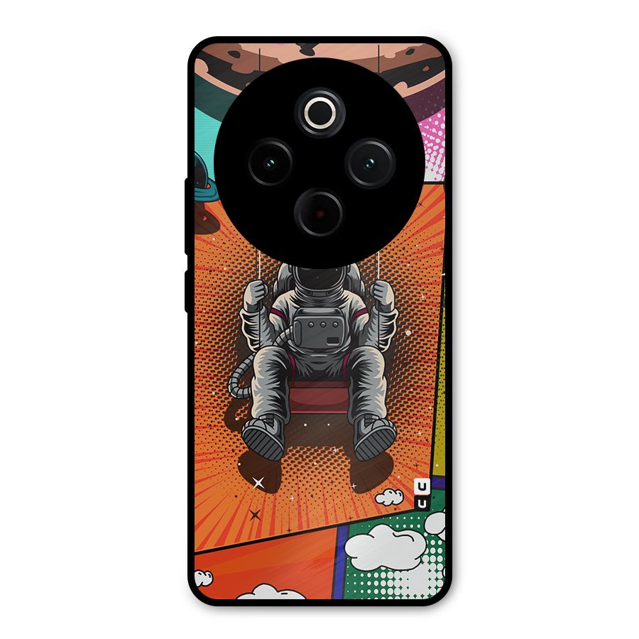 Cool Astraunaut Comic Swing Metal Back Case for Vivo T4