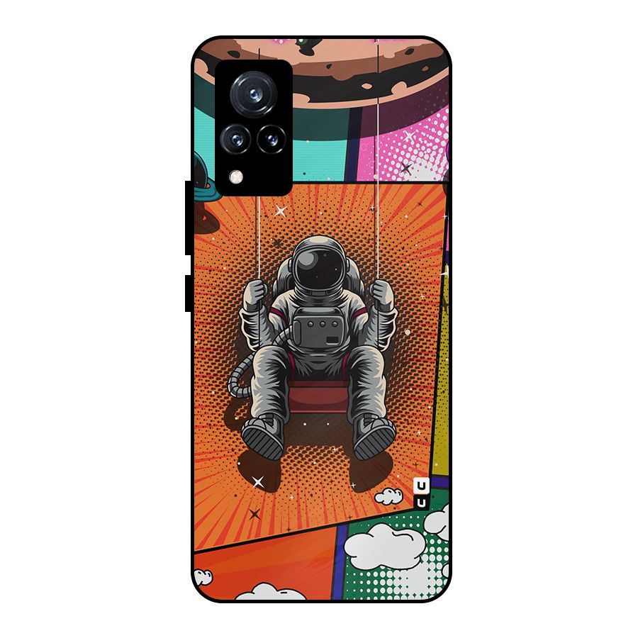 Cool Astraunaut Comic Swing Metal Back Case for Vivo V21 5G