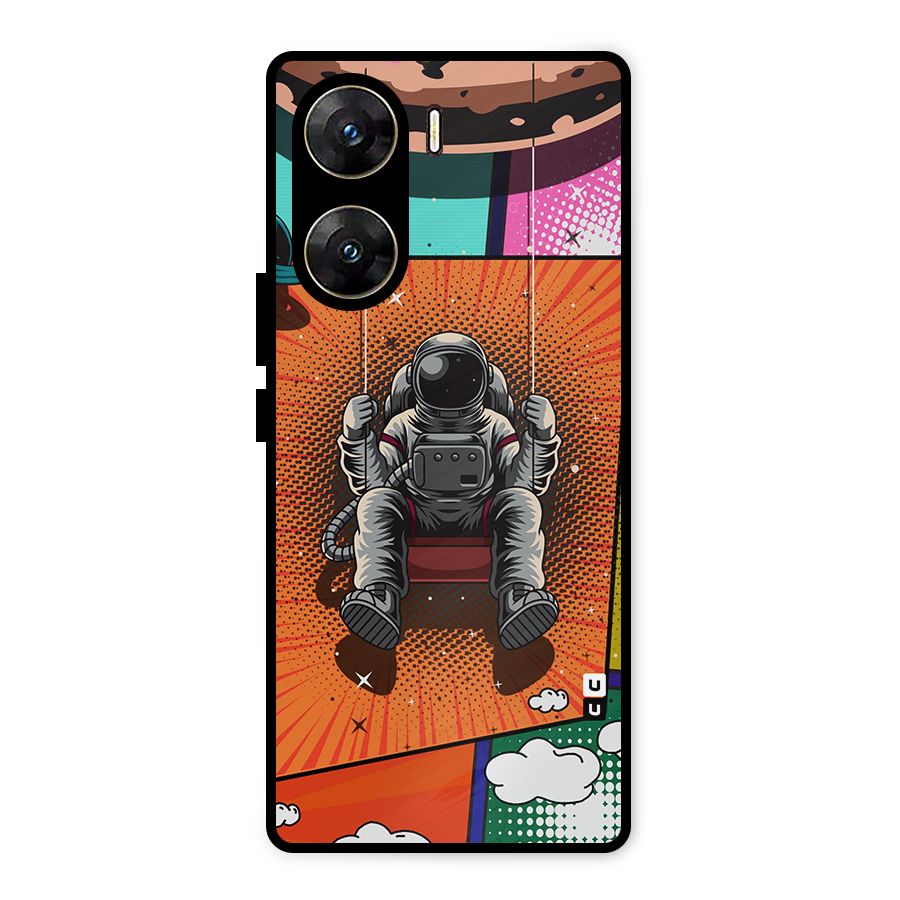 Cool Astraunaut Comic Swing Metal Back Case for Vivo V29e