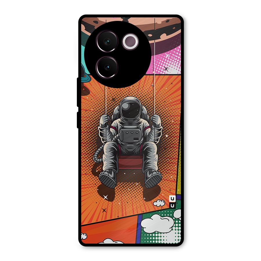 Cool Astraunaut Comic Swing Metal Back Case for Vivo V30e