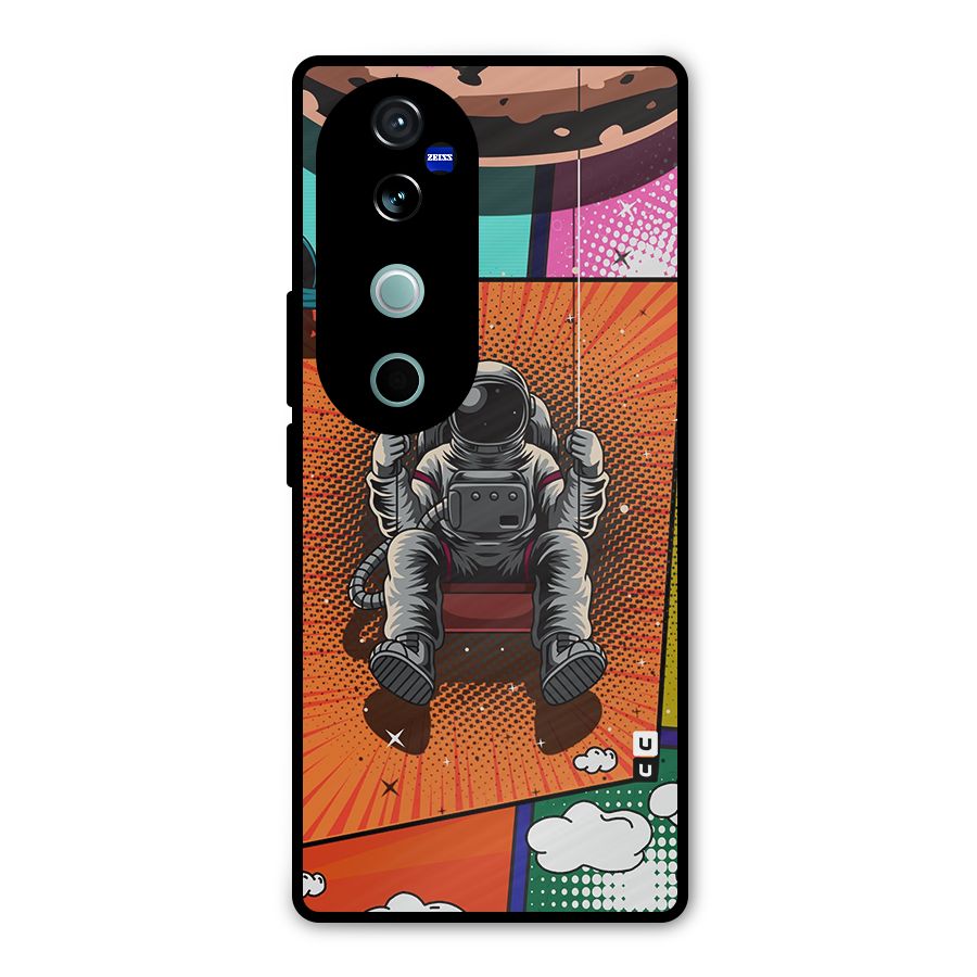 Cool Astraunaut Comic Swing Metal Back Case for Vivo V40