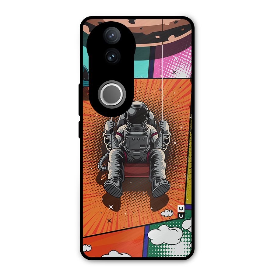 Cool Astraunaut Comic Swing Metal Back Case for Vivo V50e