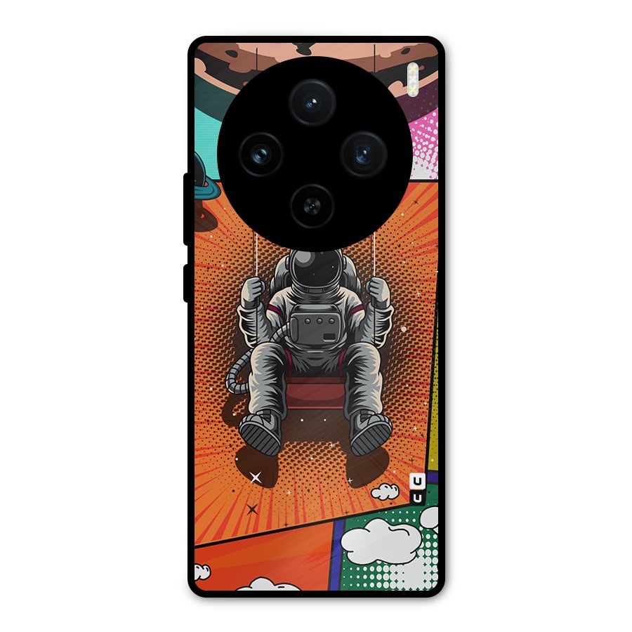 Cool Astraunaut Comic Swing Metal Back Case for Vivo X100