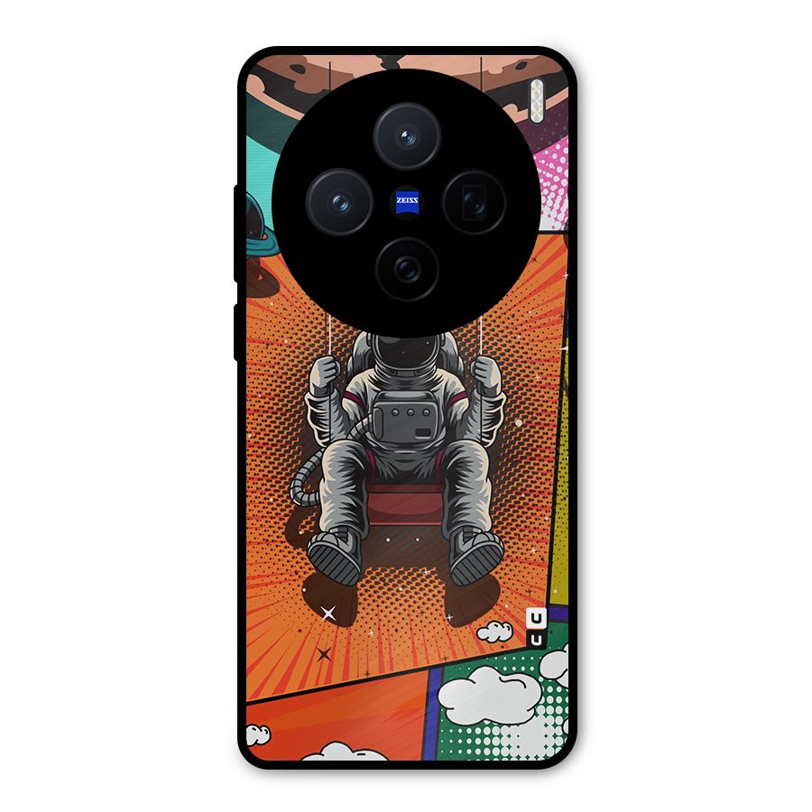 Cool Astraunaut Comic Swing Metal Back Case for Vivo X200