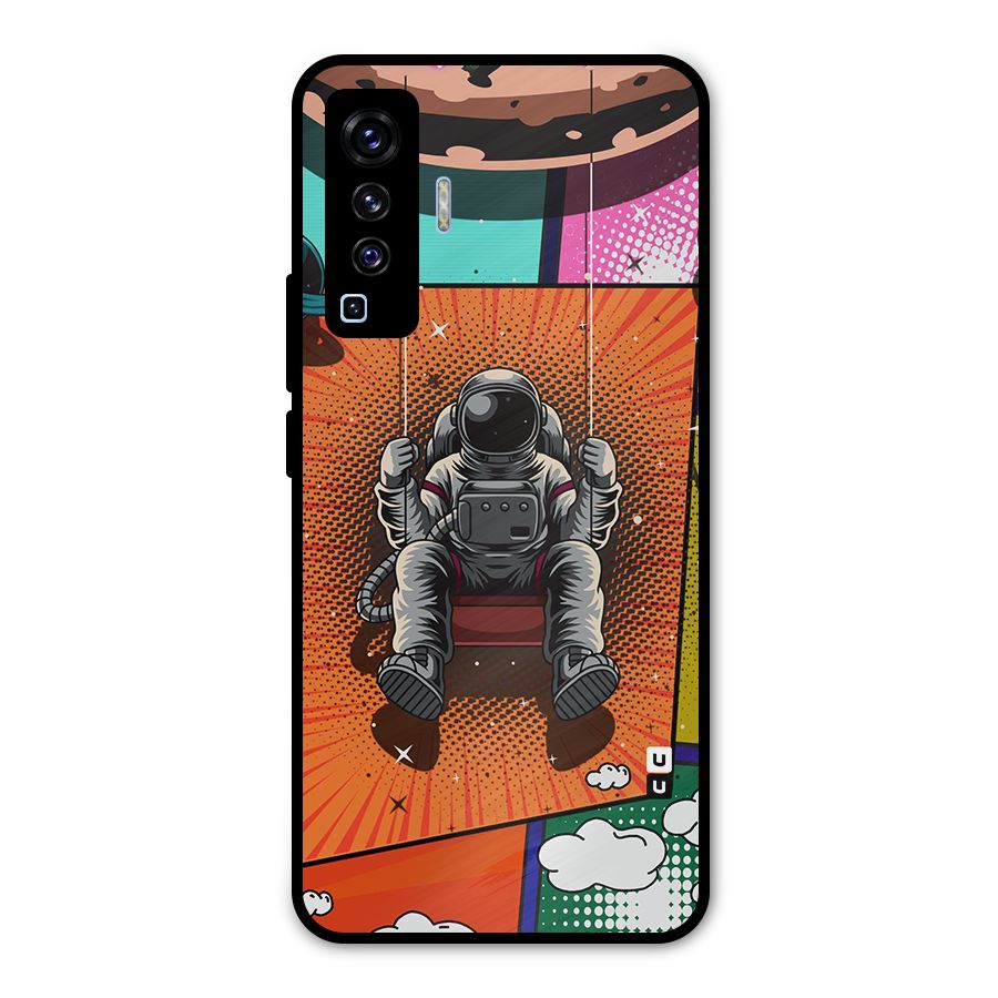 Cool Astraunaut Comic Swing Metal Back Case for Vivo X50