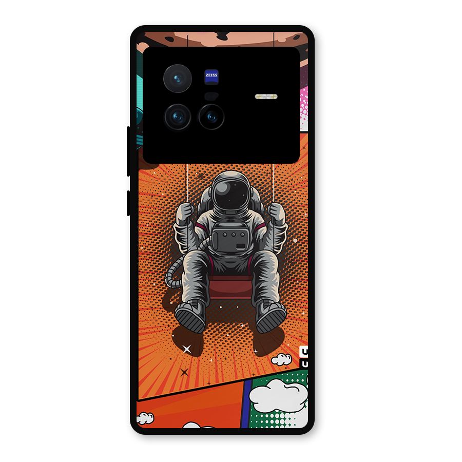 Cool Astraunaut Comic Swing Metal Back Case for Vivo X80