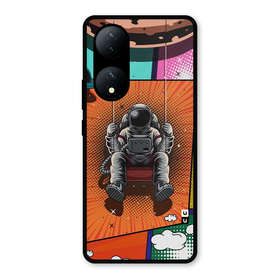 Cool Astraunaut Comic Swing Metal Back Case for Vivo Y100a