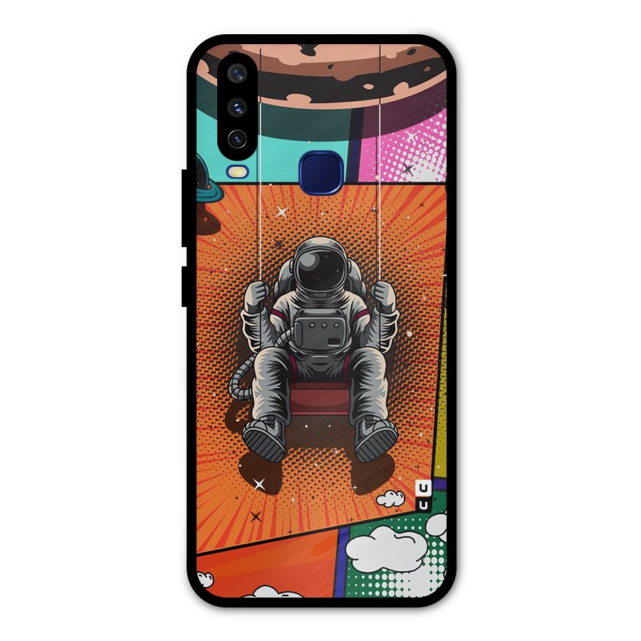 Cool Astraunaut Comic Swing Metal Back Case for Vivo Y12