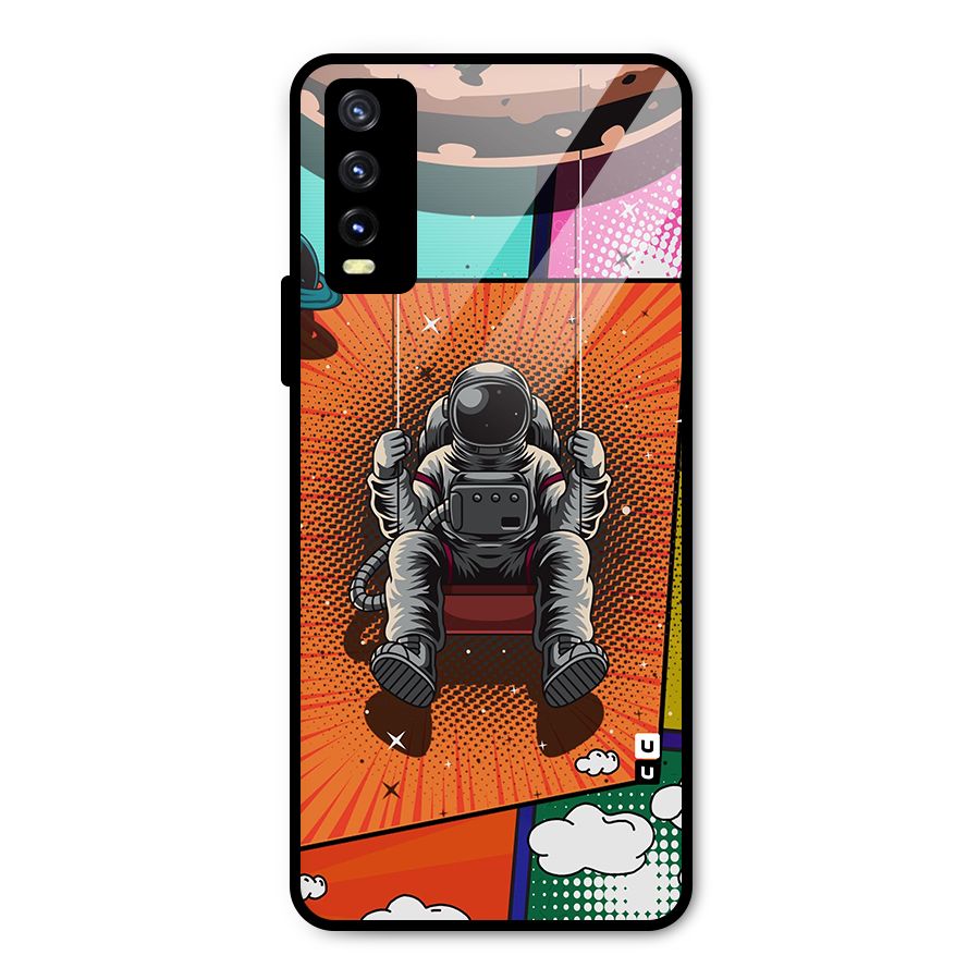 Cool Astraunaut Comic Swing Metal Back Case for Vivo Y20
