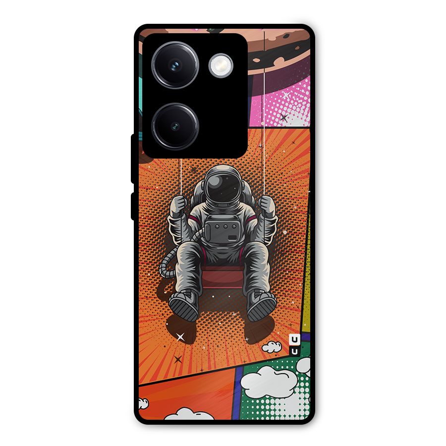 Cool Astraunaut Comic Swing Metal Back Case for Vivo Y300 Plus