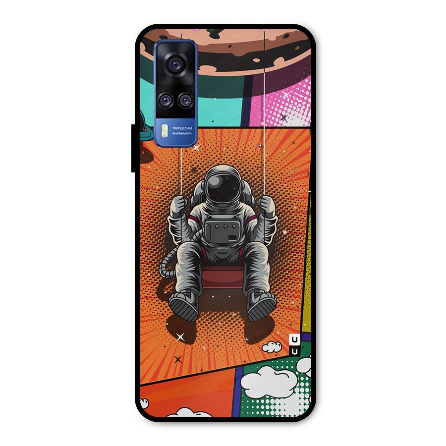 Cool Astraunaut Comic Swing Metal Back Case for Vivo Y31