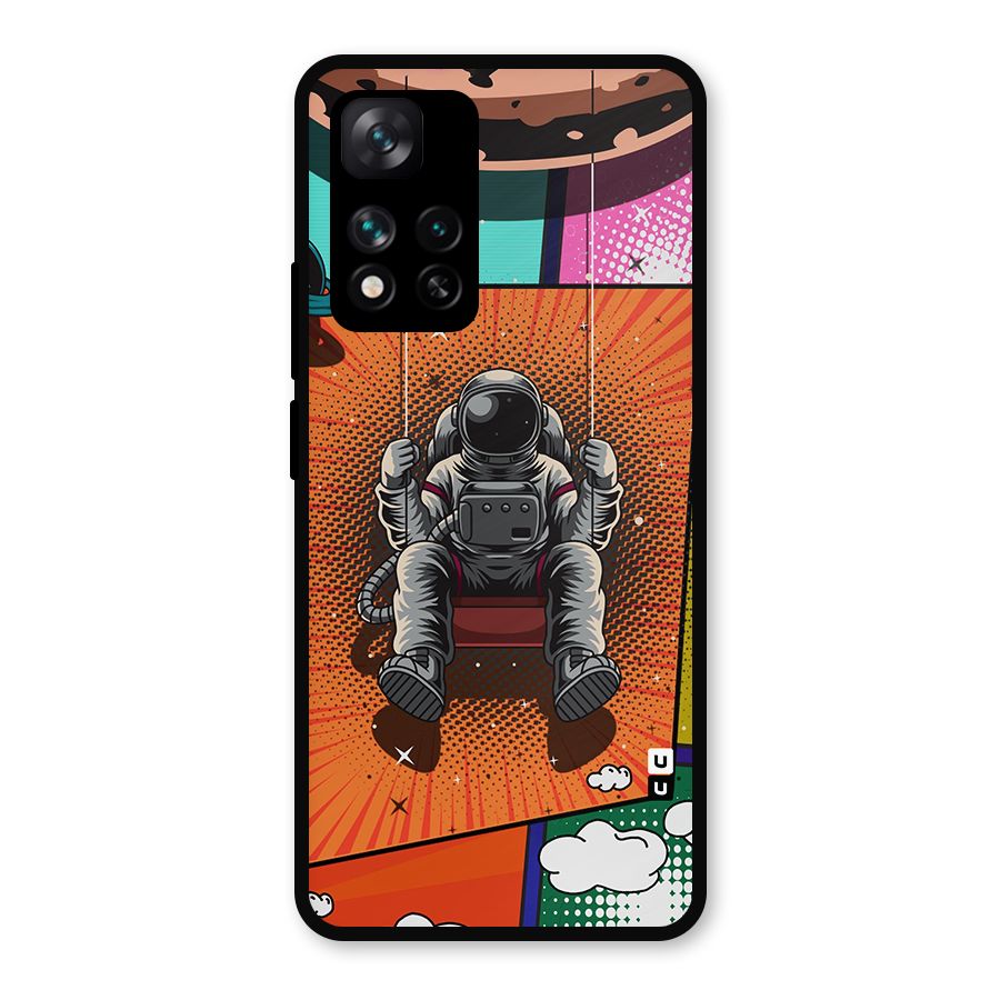 Cool Astraunaut Comic Swing Metal Back Case for Xiaomi 11i Hypercharge 5G