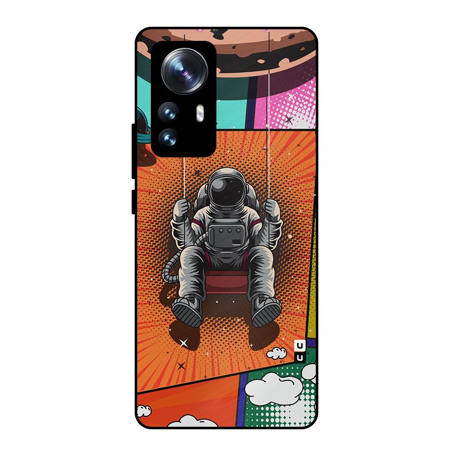 Cool Astraunaut Comic Swing Metal Back Case for Xiaomi 12 Pro