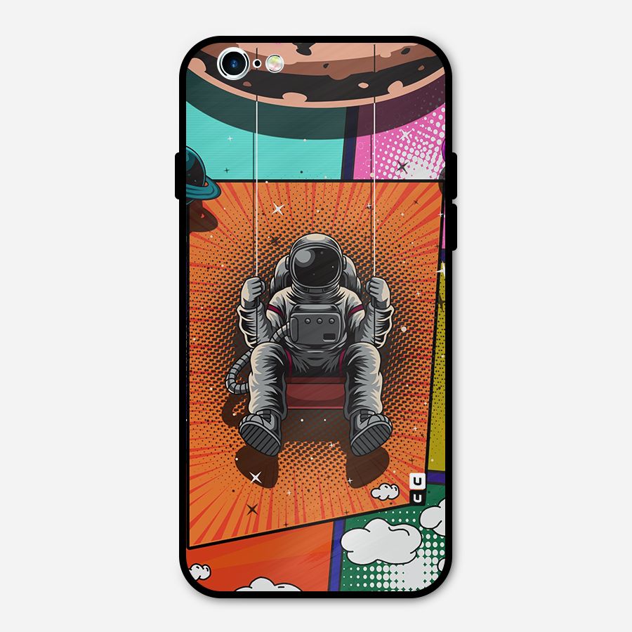 Cool Astraunaut Comic Swing Metal Back Case for iPhone 6 6s
