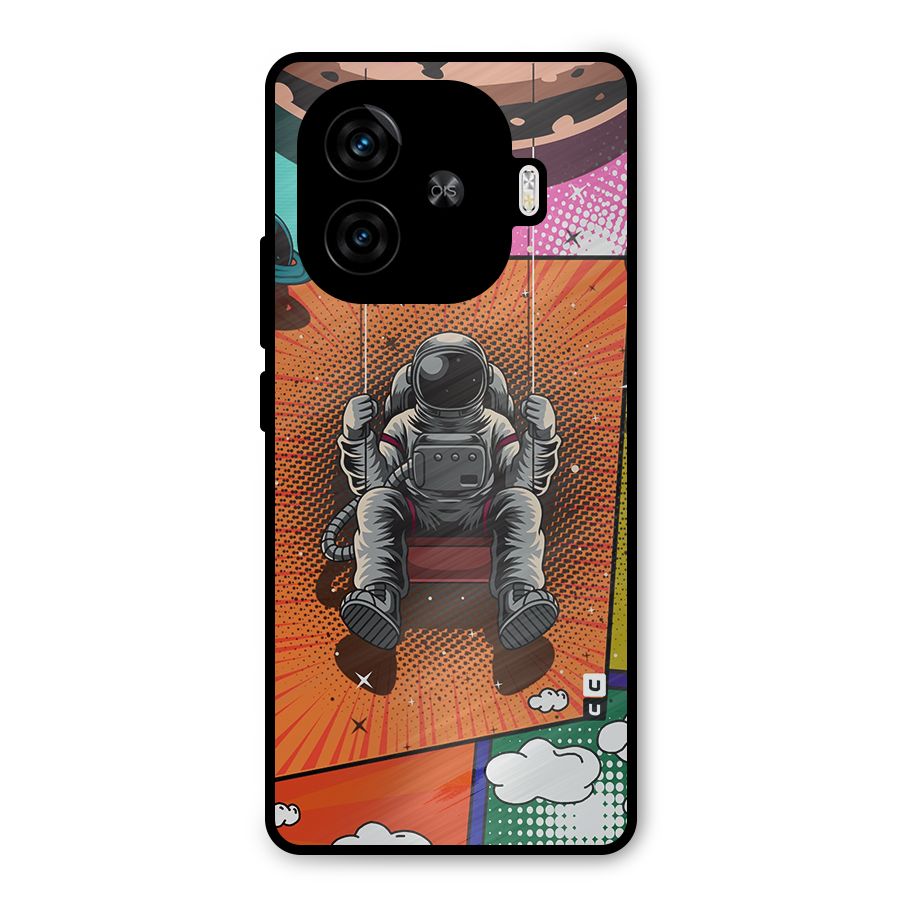 Cool Astraunaut Comic Swing Metal Back Case for iQOO Neo 10R