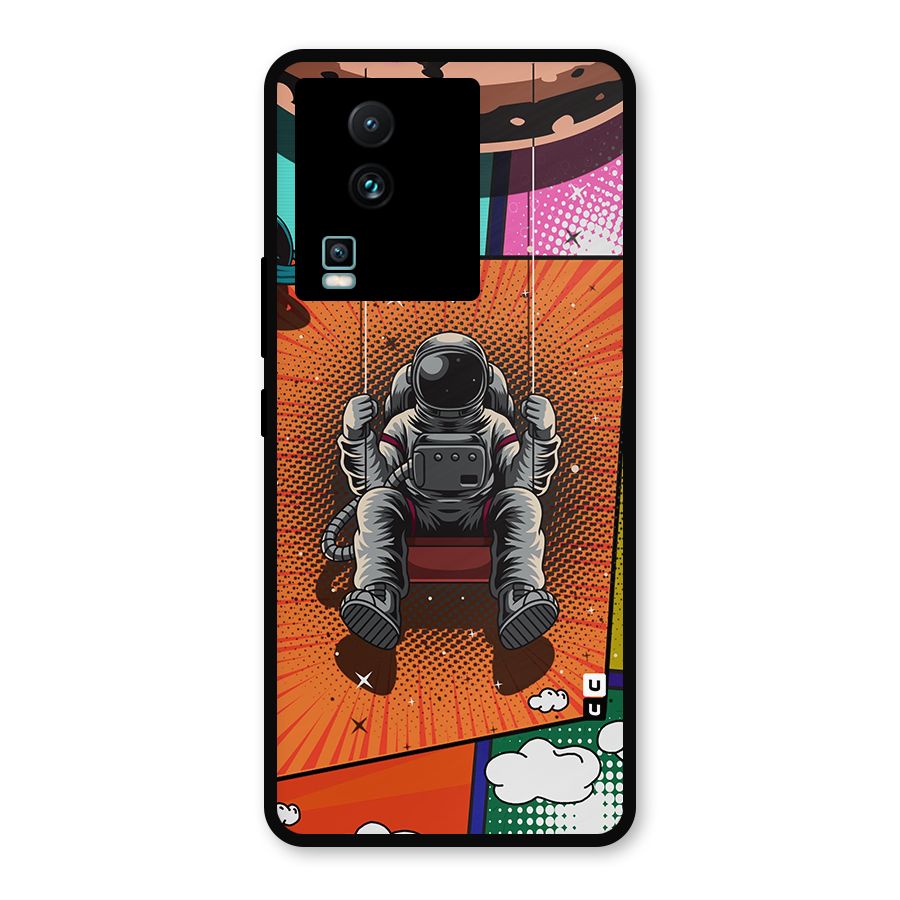 Cool Astraunaut Comic Swing Metal Back Case for iQOO Neo 7