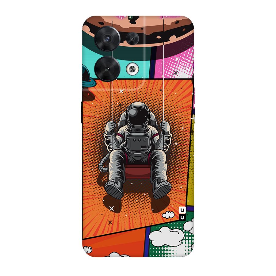 Cool Astraunaut Comic Swing Original Polycarbonate Back Case for Oppo Reno8 5G
