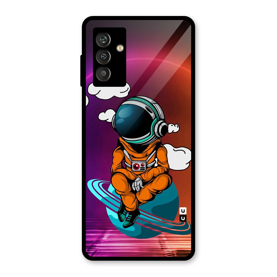 Cool Astraunaut Relaxing Glass Back Case for Galaxy M13