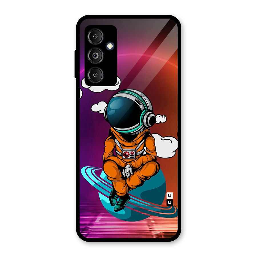Cool Astraunaut Relaxing Glass Back Case for Galaxy M14 5G