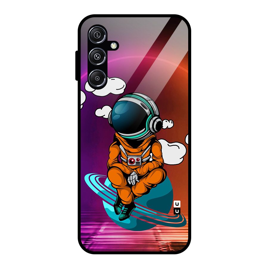 Cool Astraunaut Relaxing Glass Back Case for Galaxy M34 5G