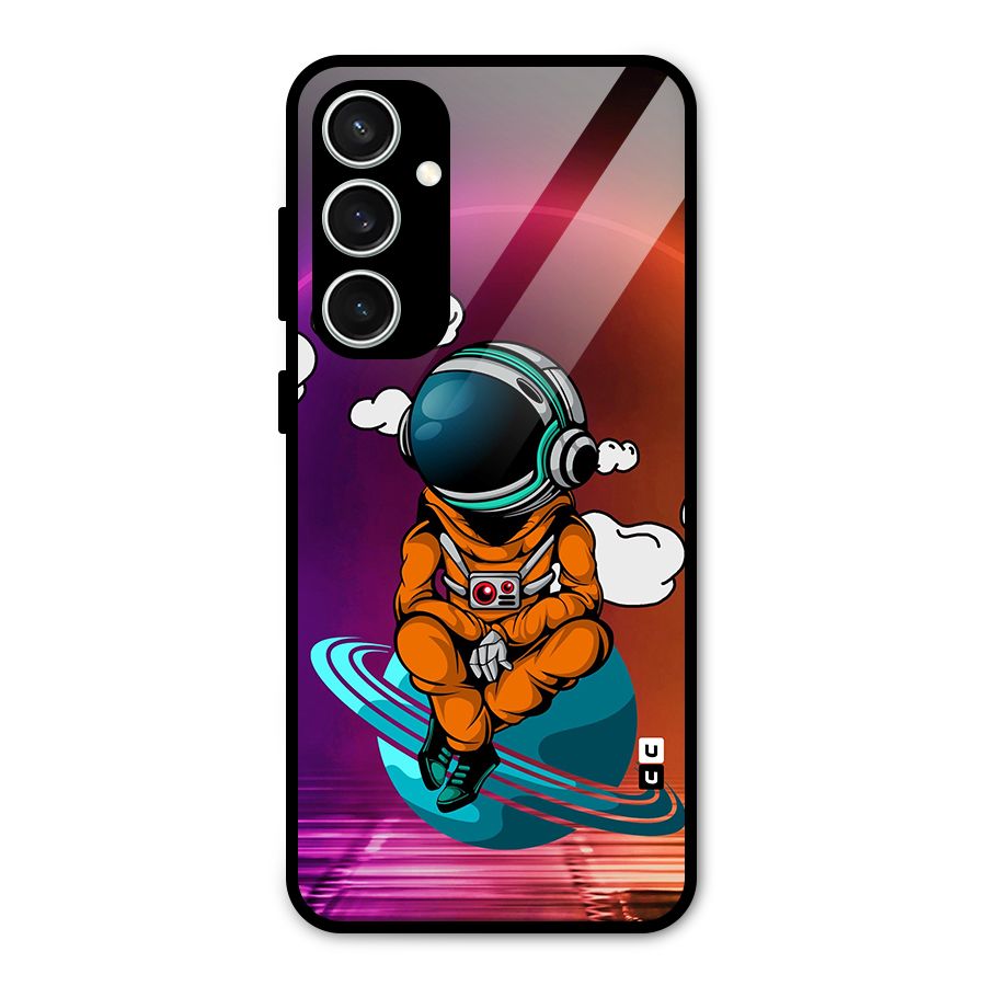 Cool Astraunaut Relaxing Glass Back Case for Galaxy S23 FE
