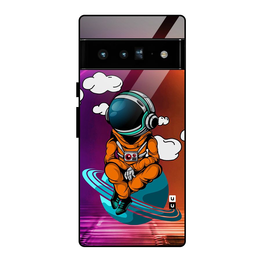 Cool Astraunaut Relaxing Glass Back Case for Google Pixel 6 Pro