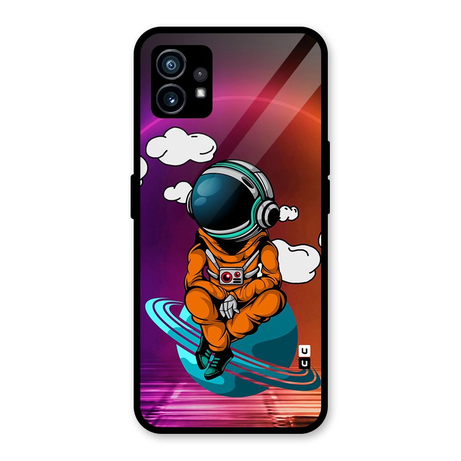 Cool Astraunaut Relaxing Glass Back Case for Nothing Phone 1