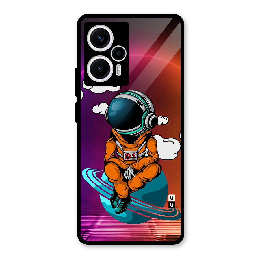 Cool Astraunaut Relaxing Glass Back Case for Poco F5